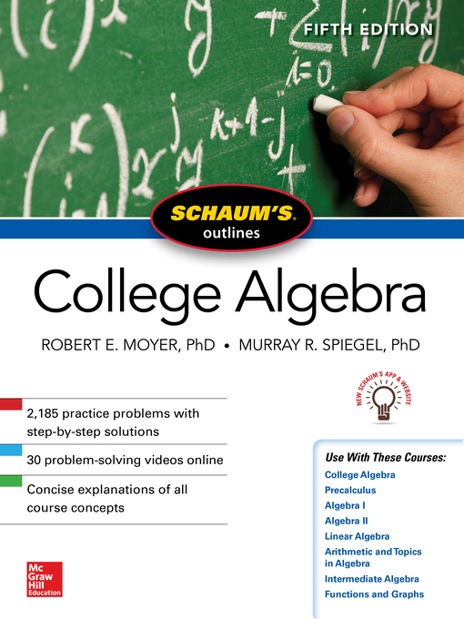 Title details for Schaum's Outline of College Algebra by Murray R. Spiegel - Available